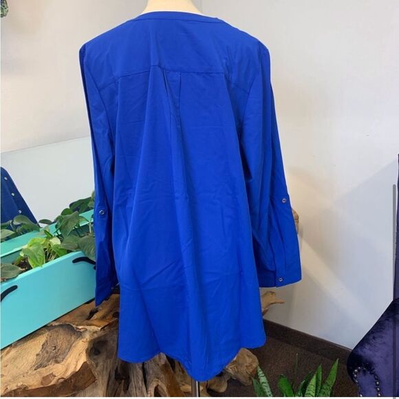 Denim&Co Royal Blue Button-Up Tunic - Picture 4 of 5